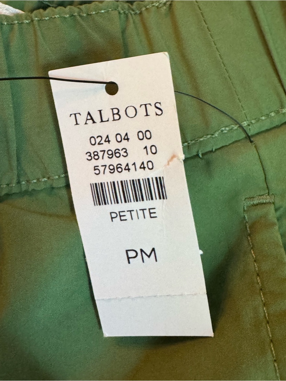 TALBOTS WOMANS WIDE LEG CARGO POPLIN PANTS GREEN MP NWT - Picture 5 of 5